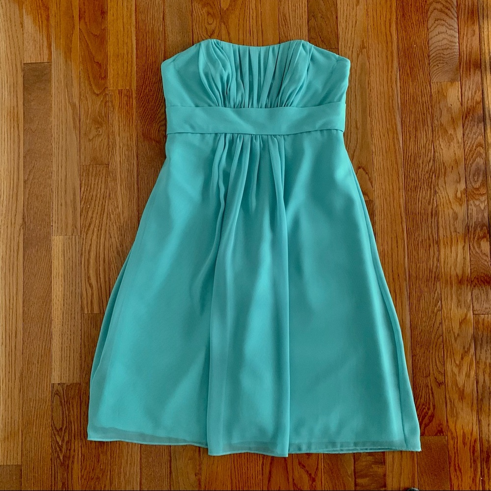 Teal Bill Levkoff Bridesmaid Dress